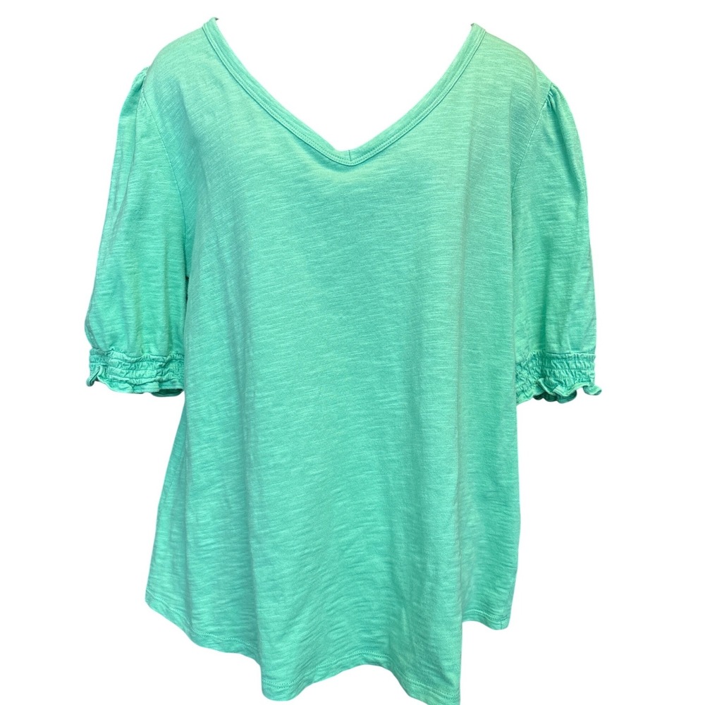 Talbots Mint Green V-Neck Short Sleeve Top